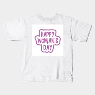 Pink happy woman's day Kids T-Shirt